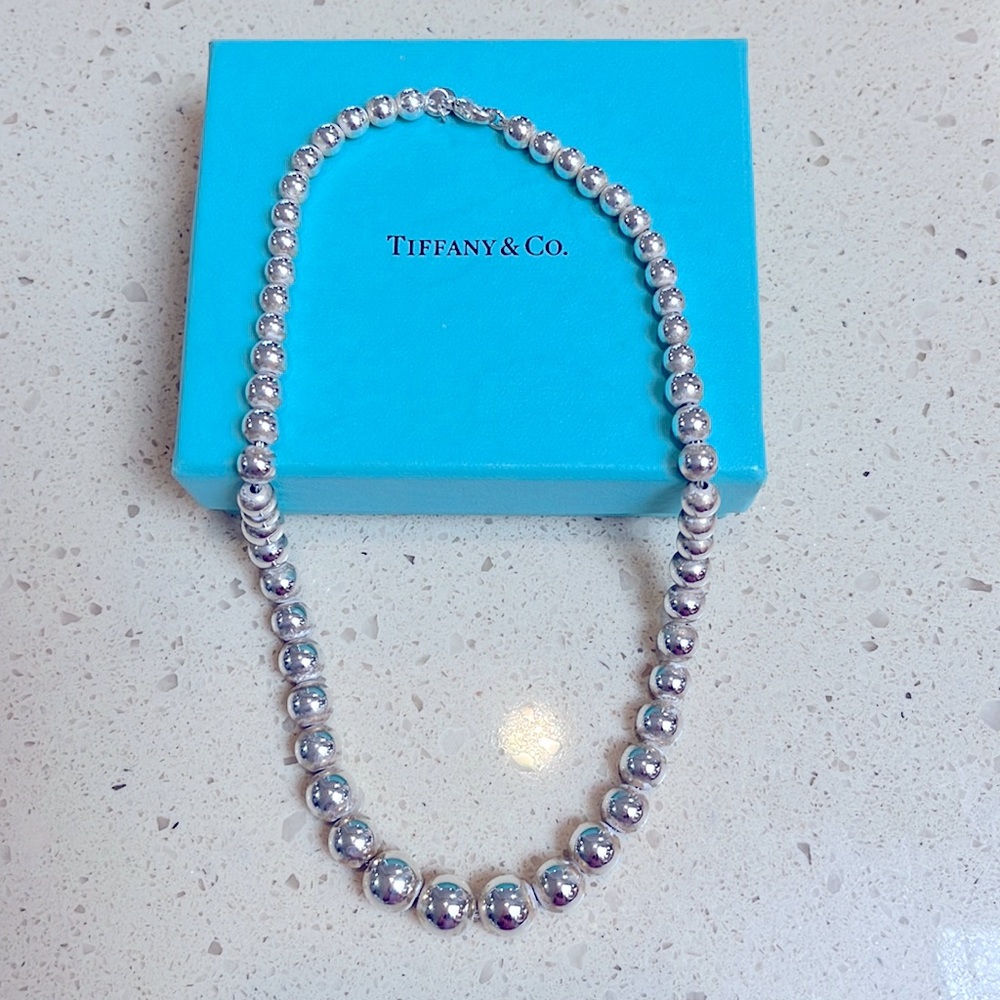 Tiffany silver ball necklace